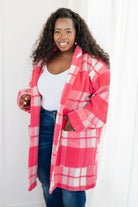 Passion in Plaid Coat in Pink Ave Shops