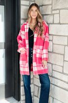 Passion in Plaid Coat in Pink Ave Shops