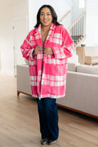 Passion in Plaid Coat in Pink Ave Shops