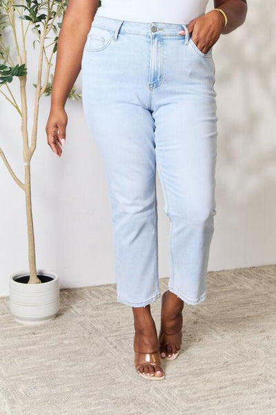 BAYEAS Full Size High Waist Straight Jeans