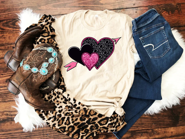 Lace Heart 💜 Tee (MULTIPLE COLORS)