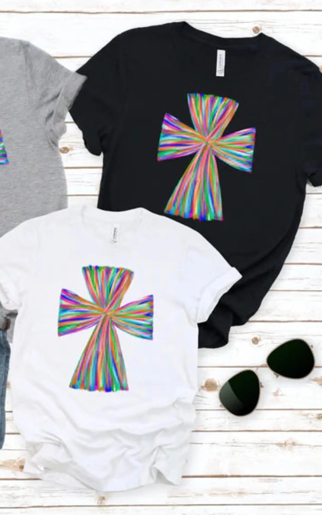 Watercolor Cross Top Classy Southern Bling