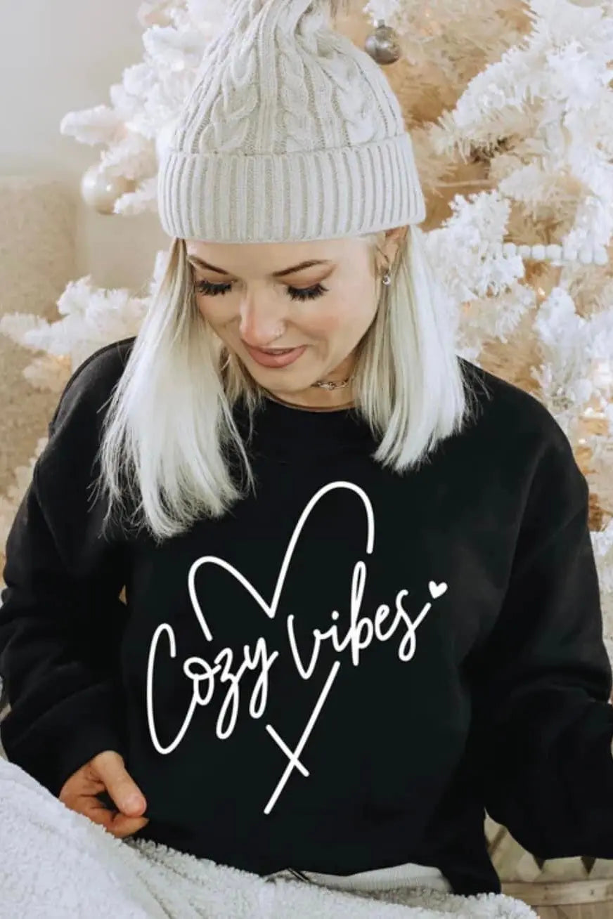 Cozy Vibes Sweatshirt Classy Southern Bling