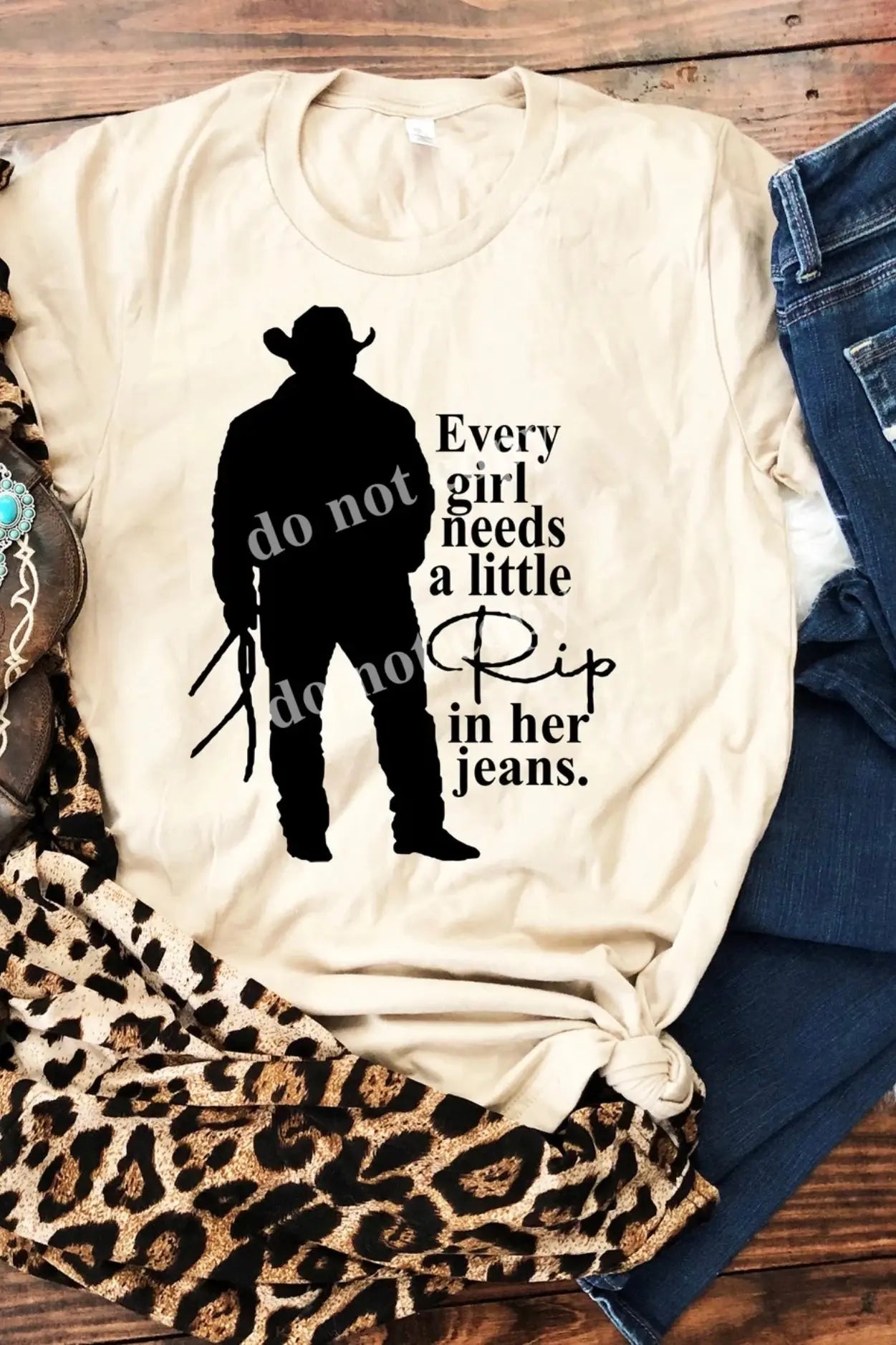 In her Jeans Tee Classy Southern Bling