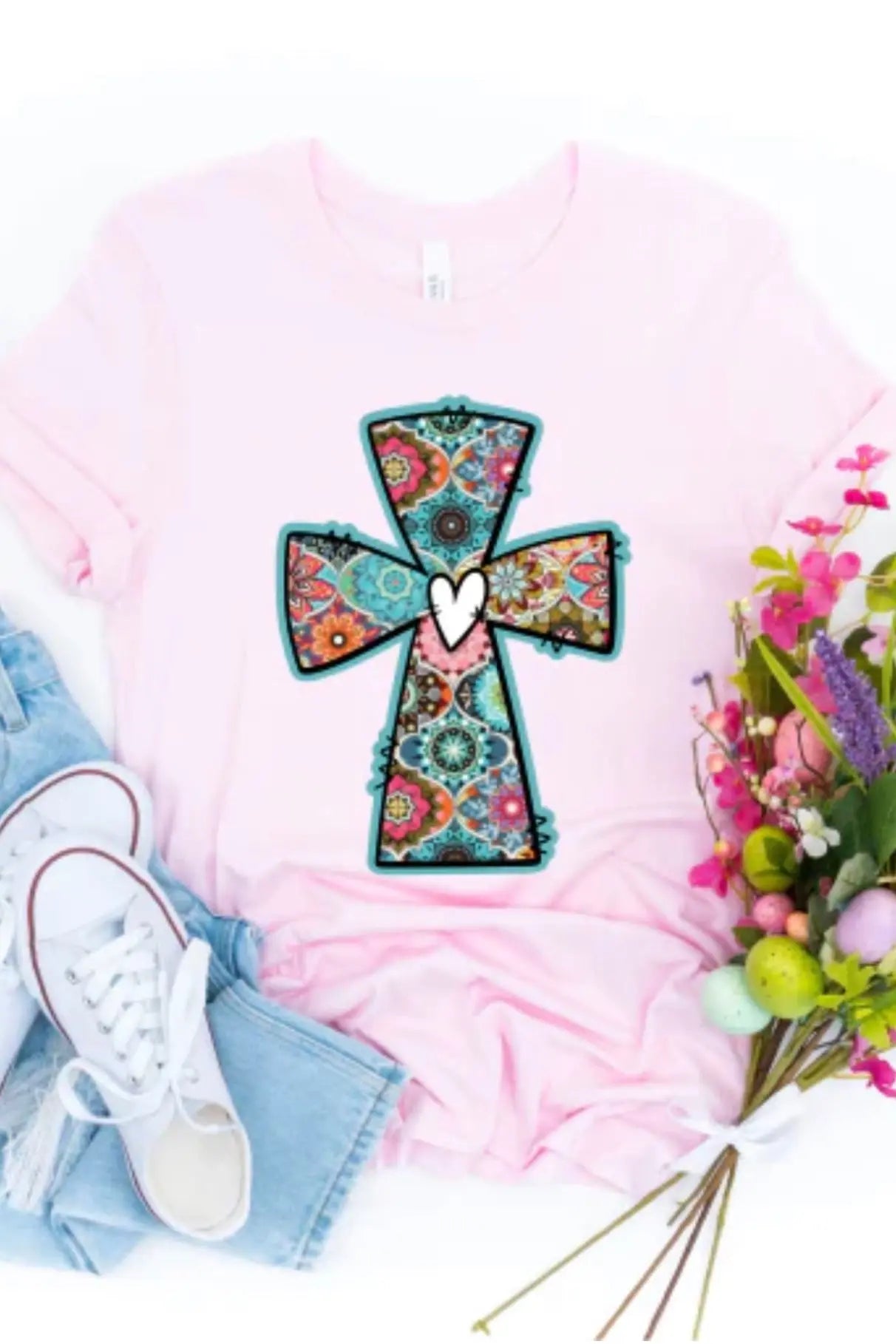 Boho Cross Top Classy Southern Bling