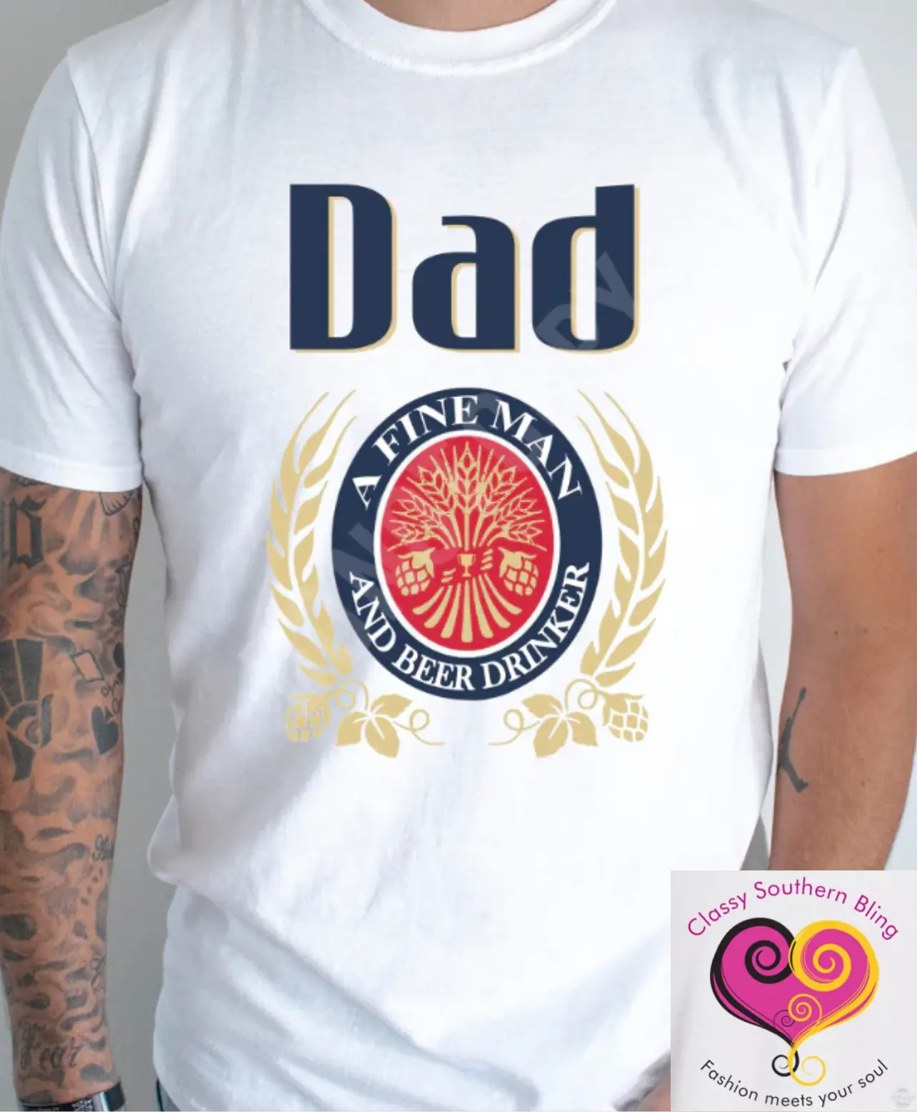 Dad Fine Man Tee Classy Southern Bling