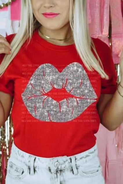 Glitter Lips Multiple Colors Twisted Tees