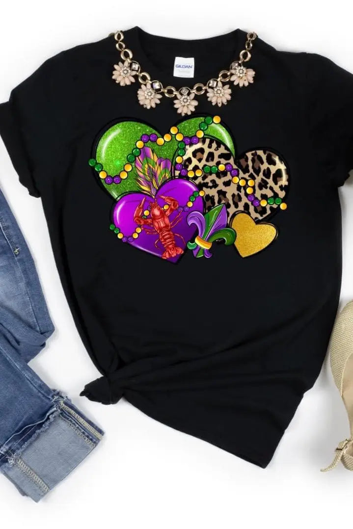Mardi Gras Hearts Classy Southern Bling