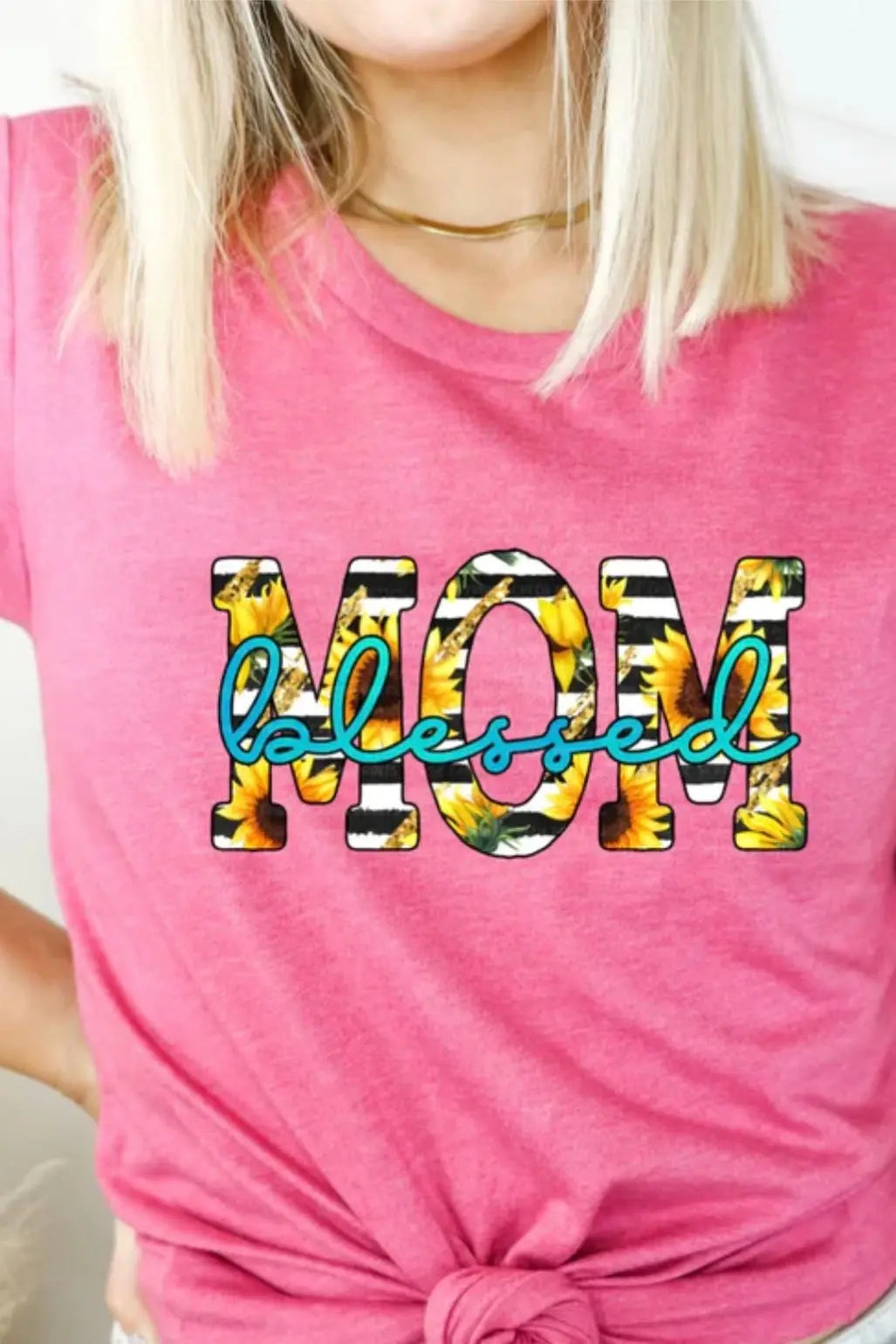 Sunflower Blessed Mom Classy Southern Bling