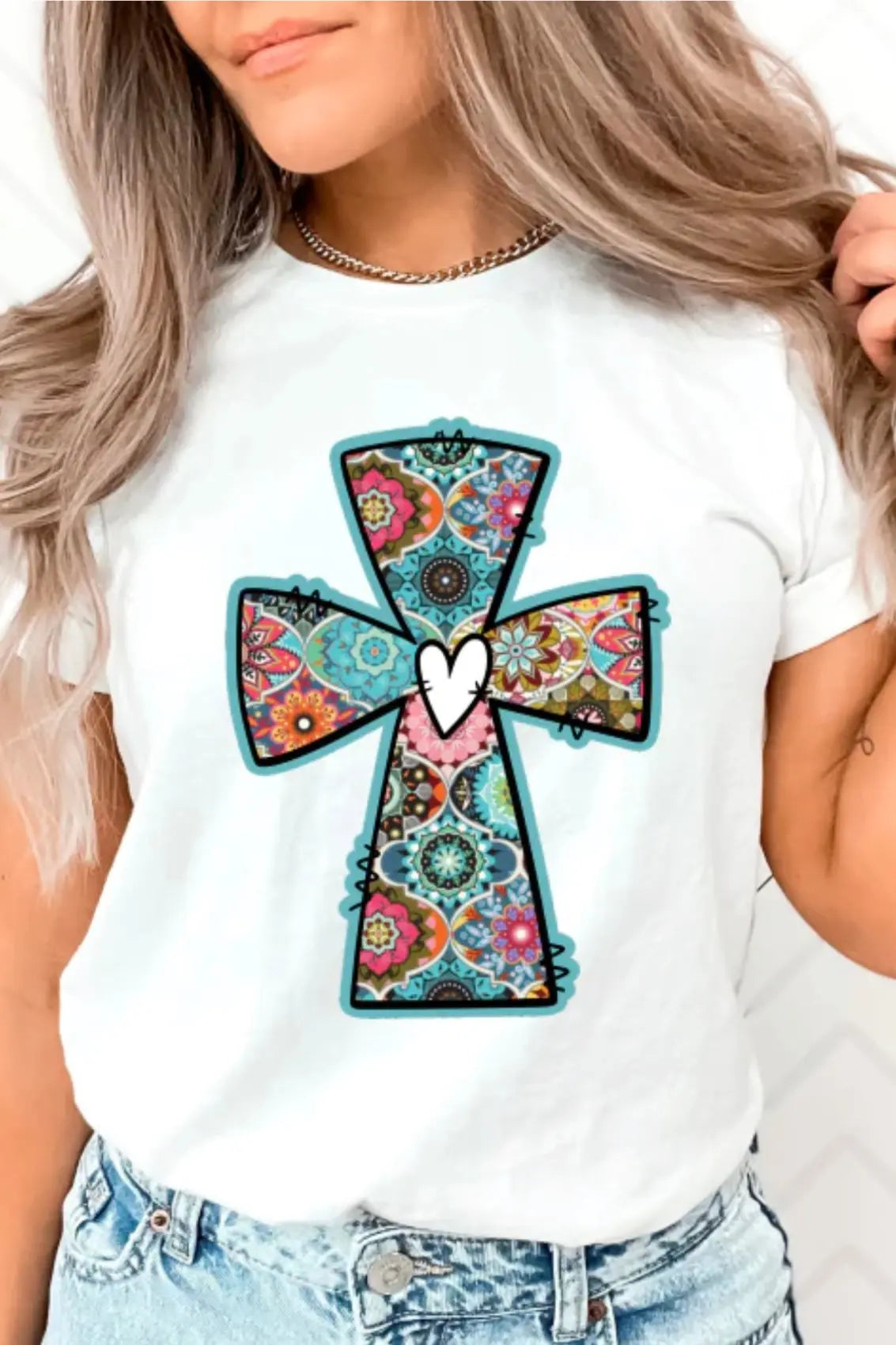 Boho Cross Top Classy Southern Bling
