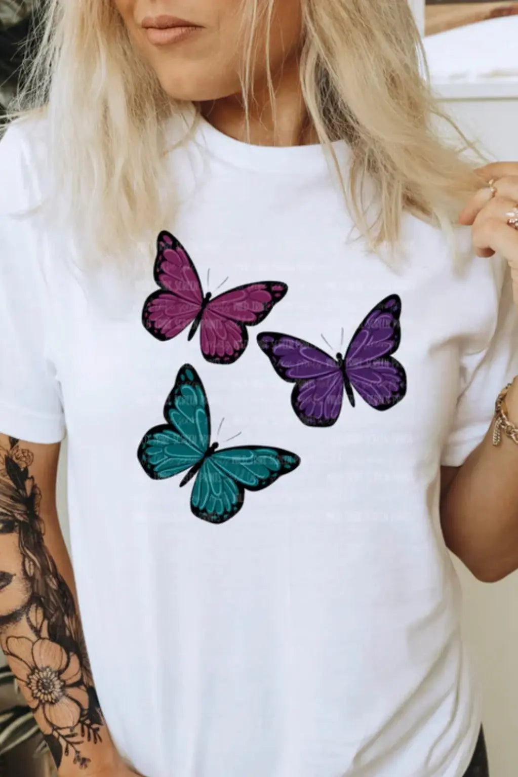 Multicolor Butterfly Tee Classy Southern Bling
