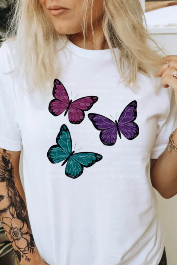 Multicolor Butterfly Tee