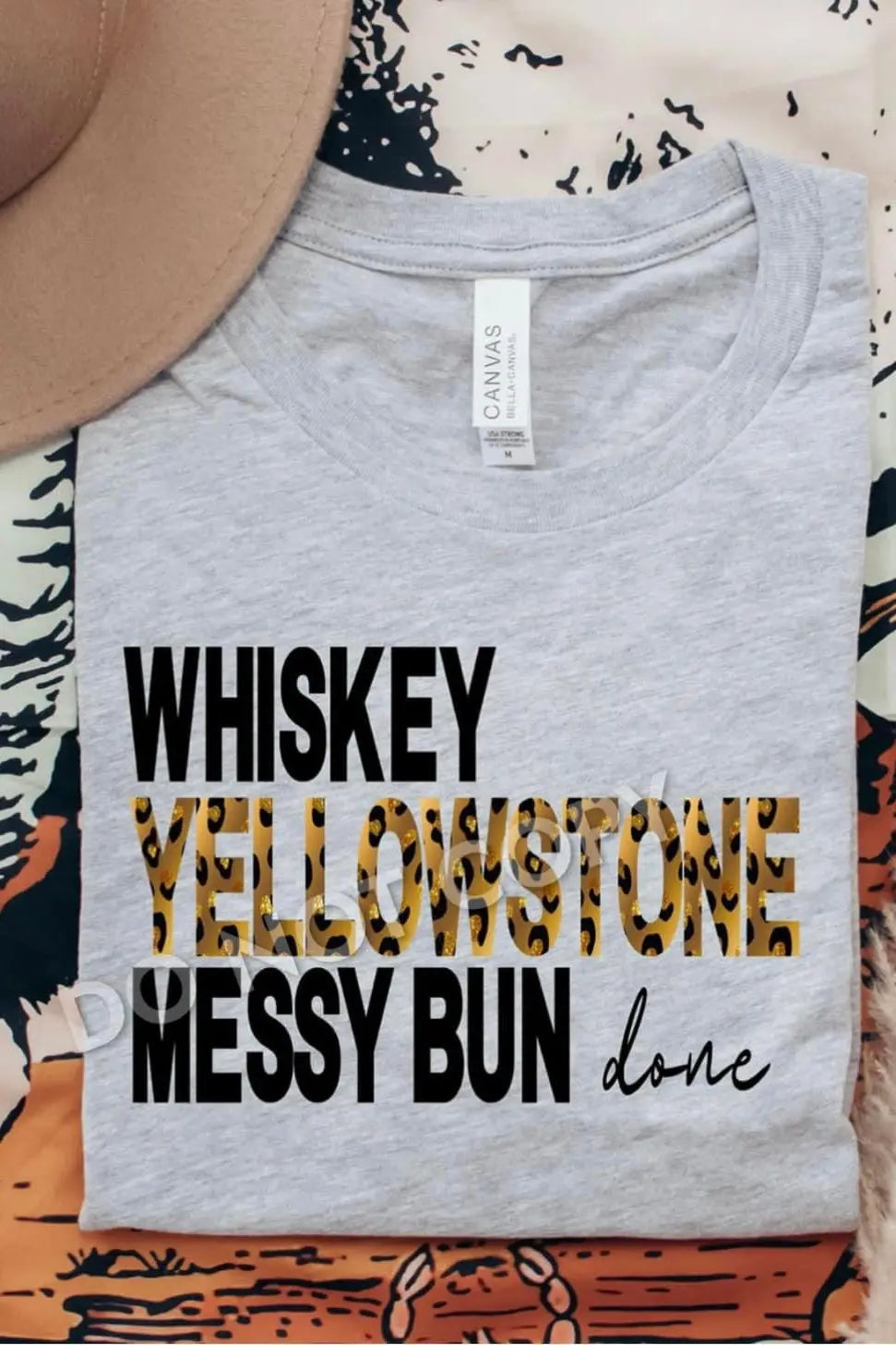 Whiskey Messy Bun Classy Southern Bling