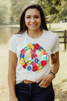 Floral Peace Tee Classy Southern Bling