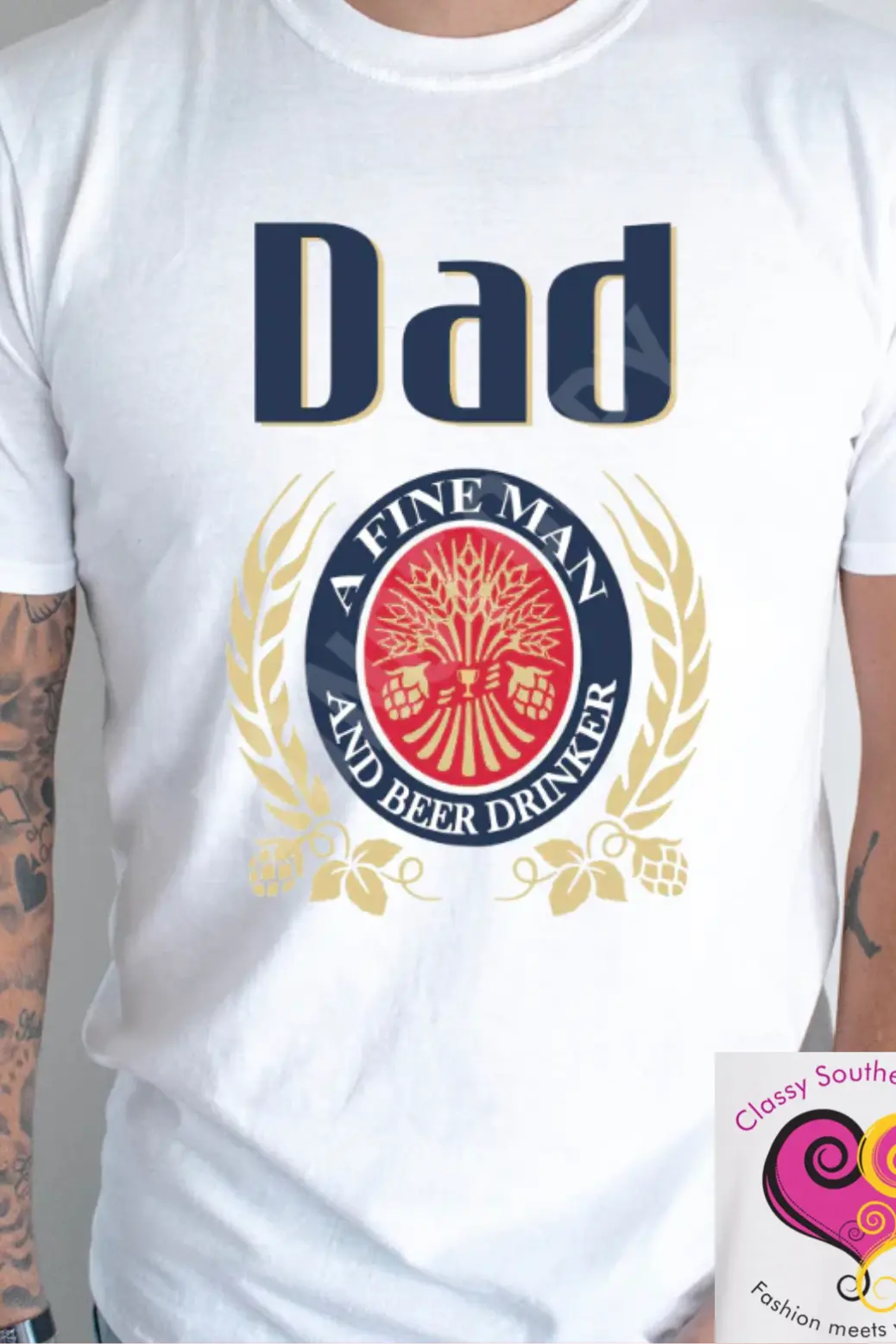 Dad Fine Man Tee Classy Southern Bling