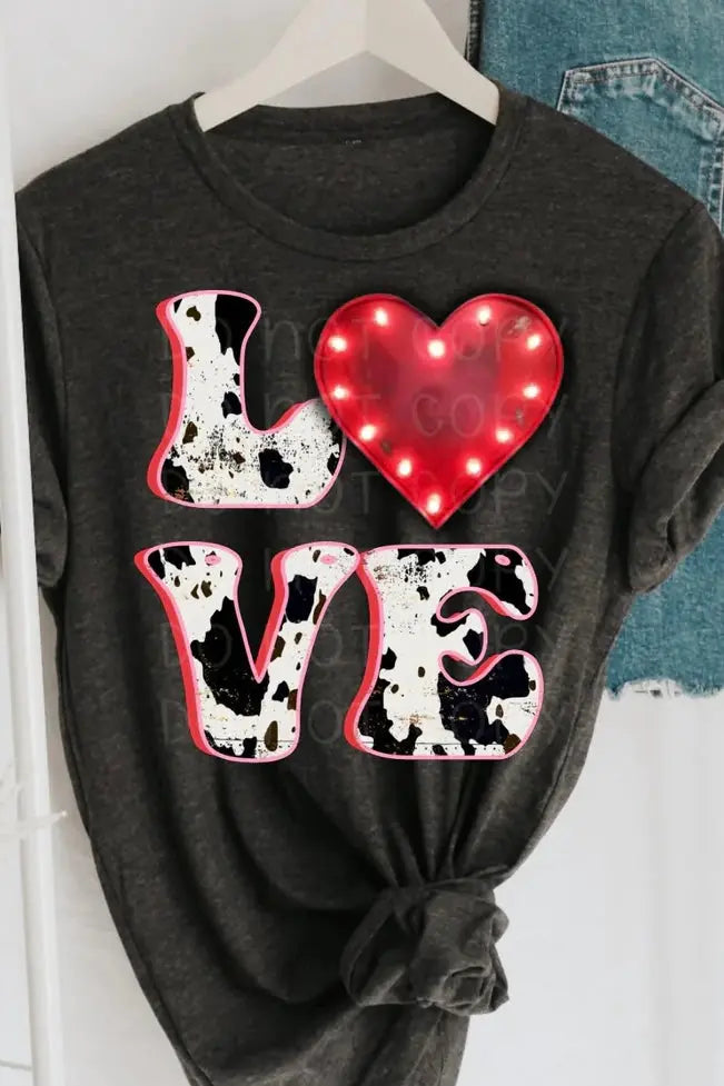 Western Love Cow print Classy Southern Bling