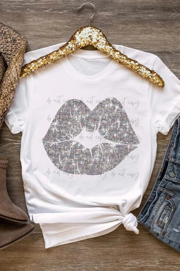 Glitter Lips Multiple Colors Twisted Tees