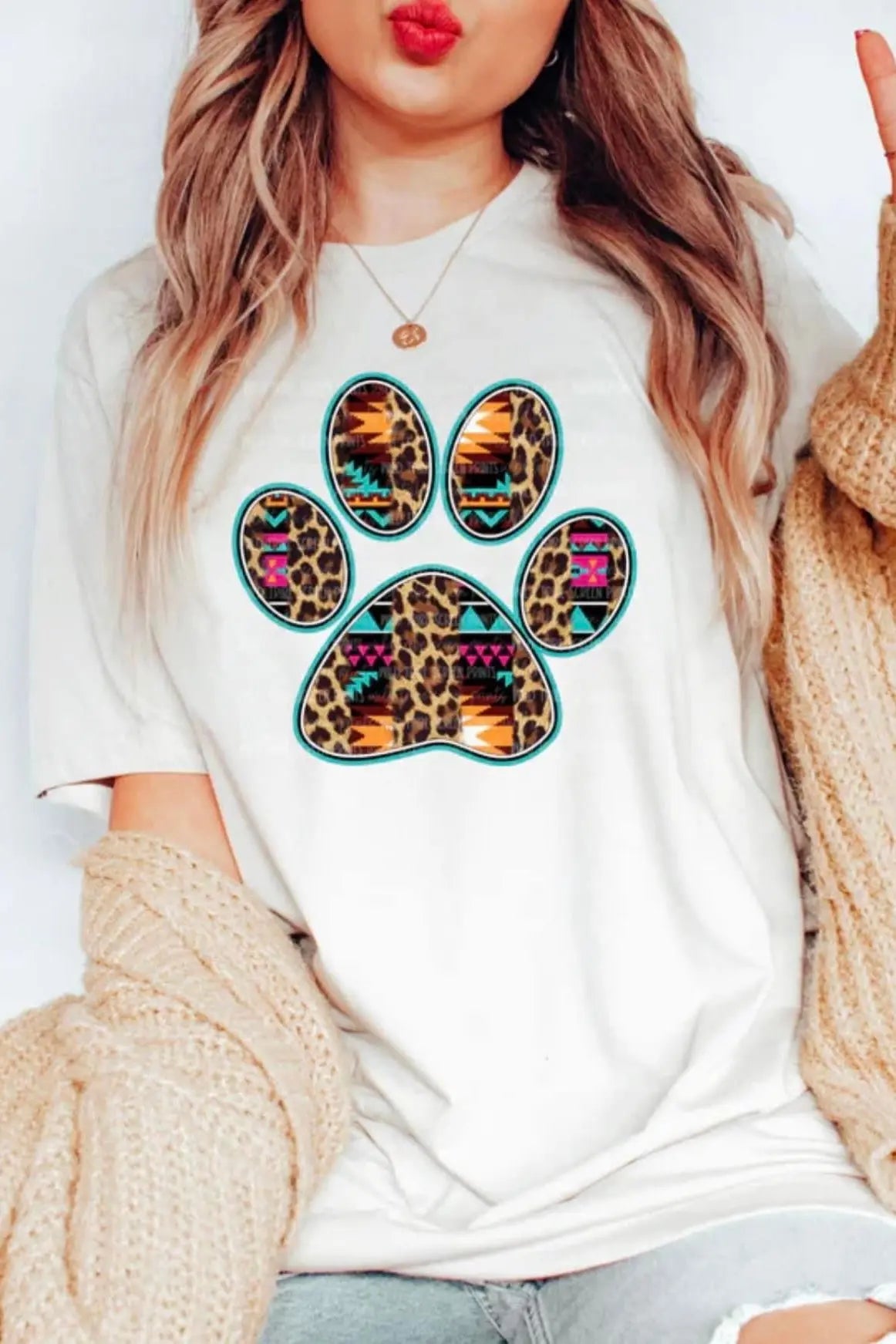 Aztec Leopard Paw Top Classy Southern Bling
