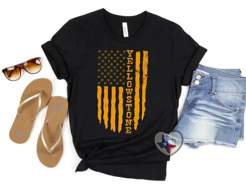 Yellow Flag Tee Classy Southern Bling